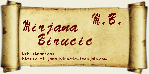 Mirjana Birucić vizit kartica